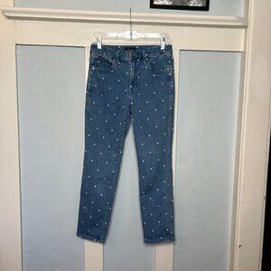J. Crew Vintage Straight Polkadot Jeans
